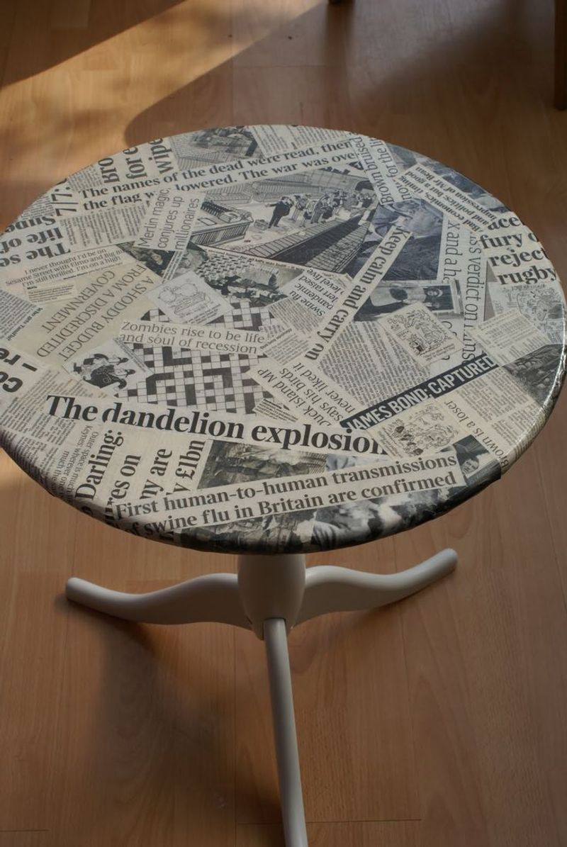 Newspaper Headline Accent Table