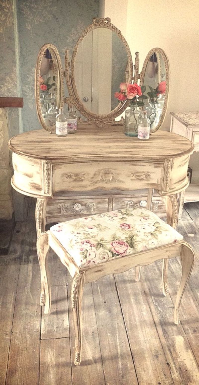 Antique Vanity Set Creates a Self-Care Station