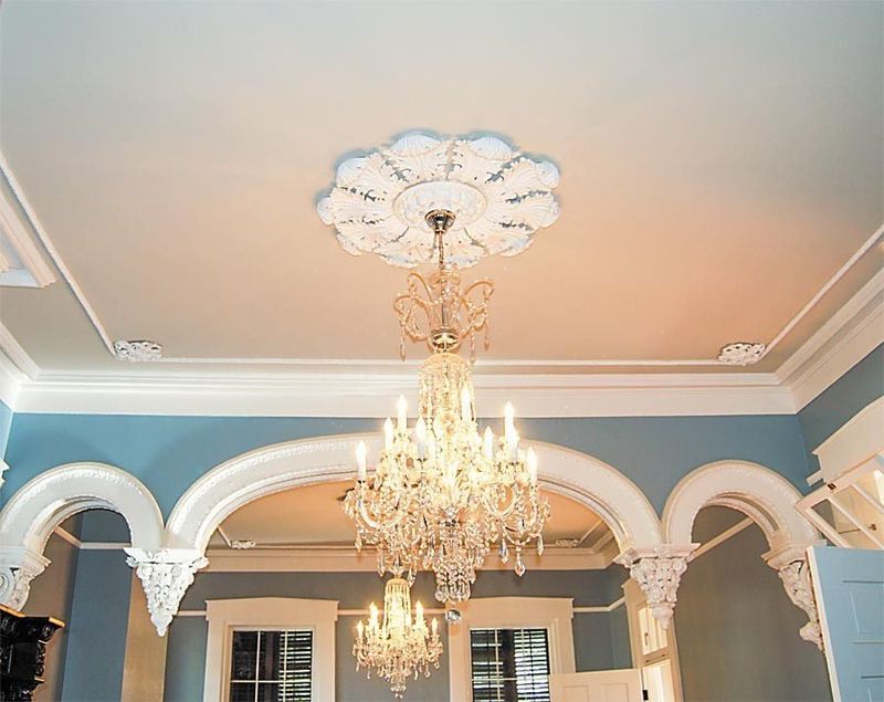 Crown Molding and Ceiling Medallions Add Elegance