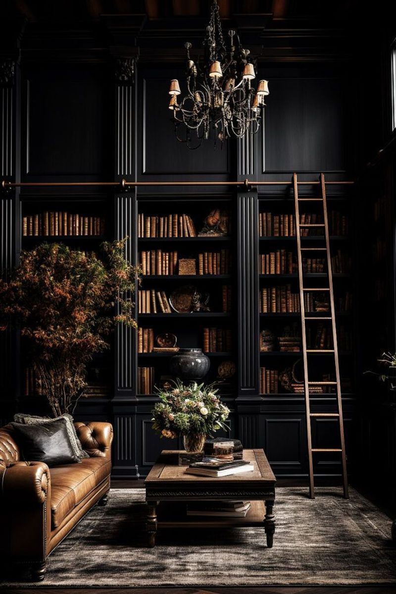 Wall-Mounted Bookshelf Ladder