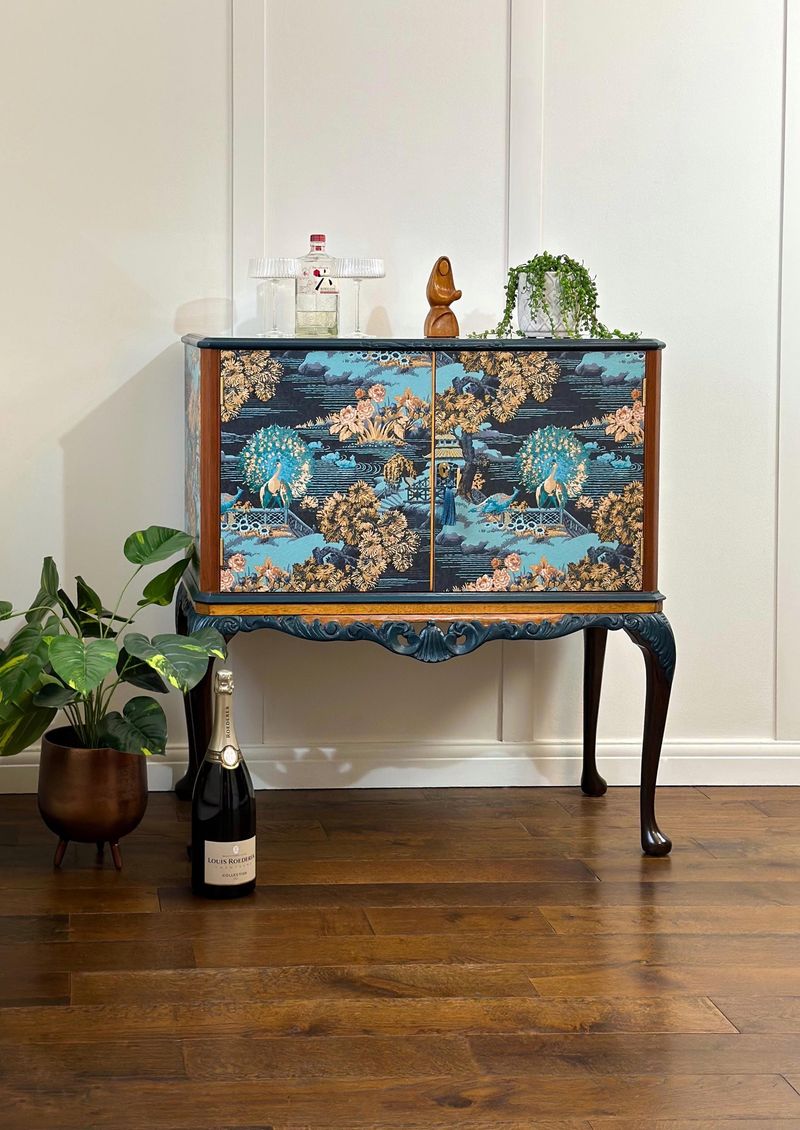 Vintage Advertisement Bar Cart