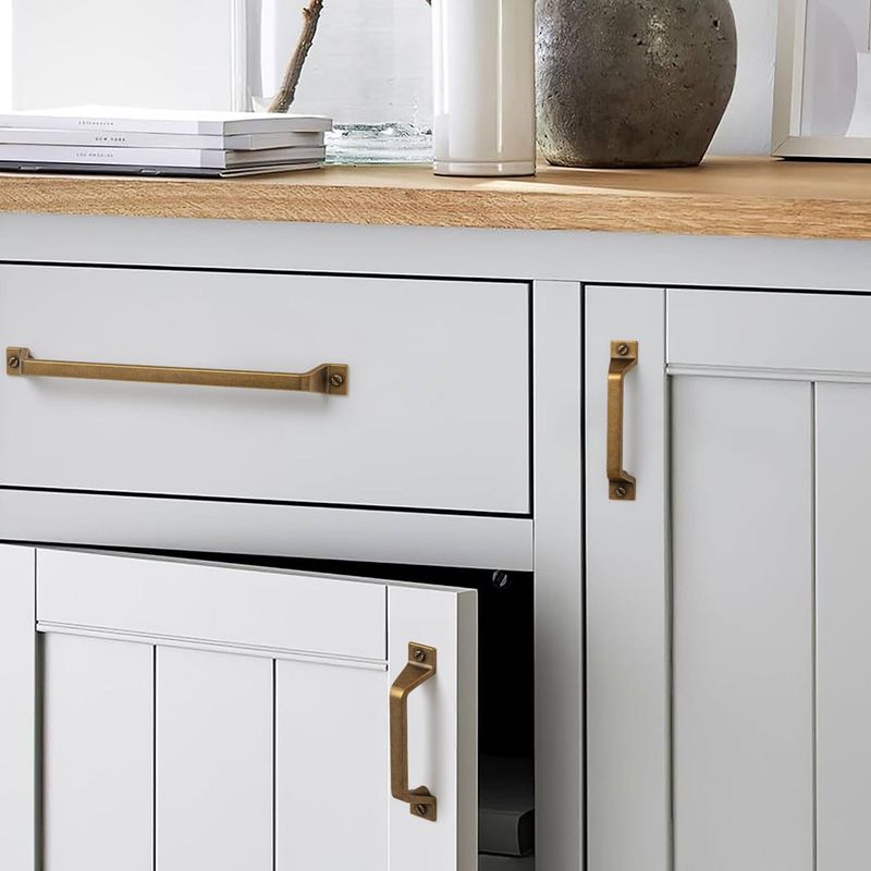 Vintage Hardware on Modern Cabinetry