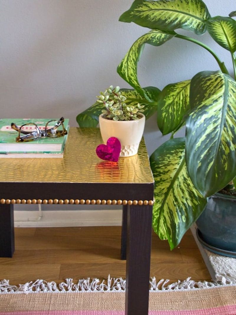 Leather-Topped LACK Side Table