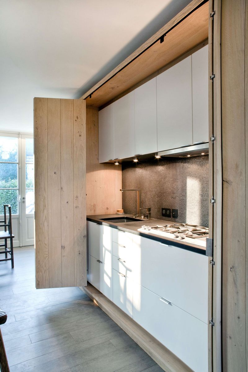 Hidden Storage Behind Panels