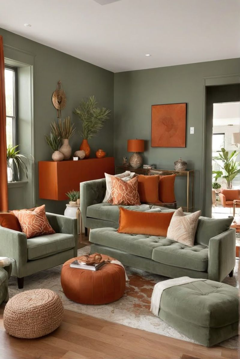 Olive Green And Rust