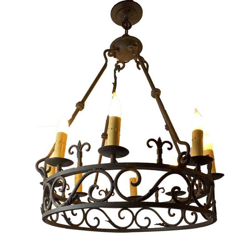Scrolled Wrought Iron Light Fixtures