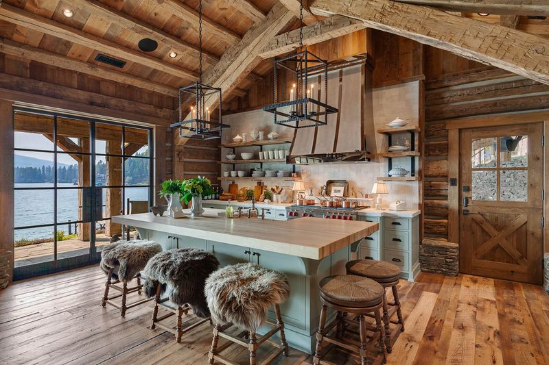 Log Cabin + Rustic Stone & Timber