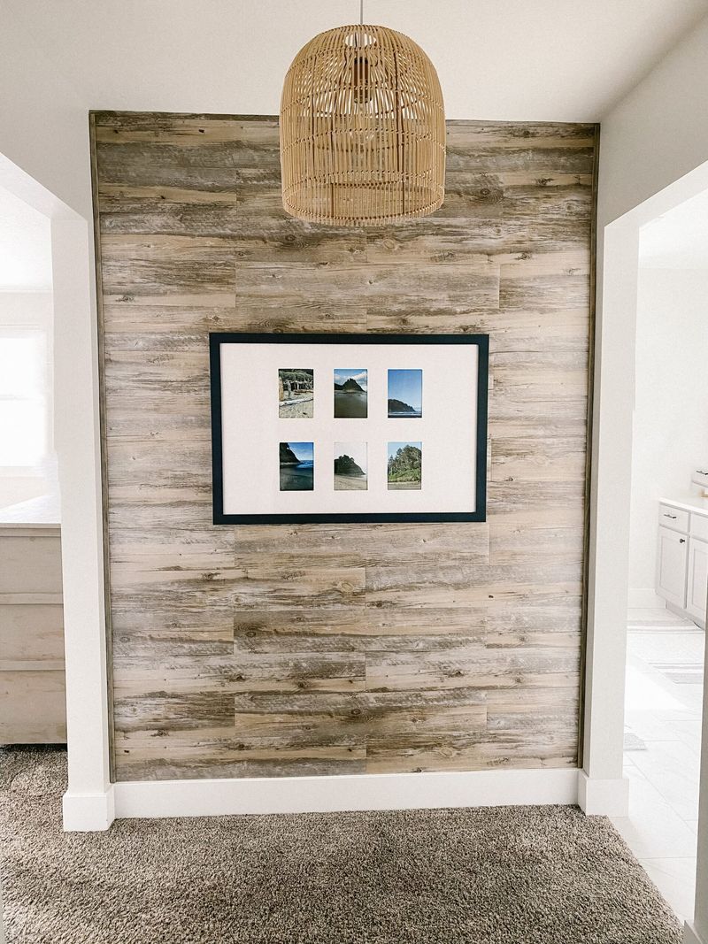 Peel-and-Stick Wood Feature Walls