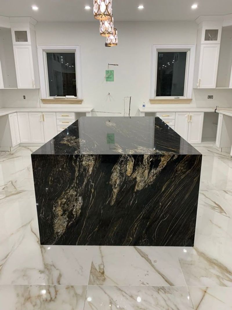 Dramatic Black With Gold Veining