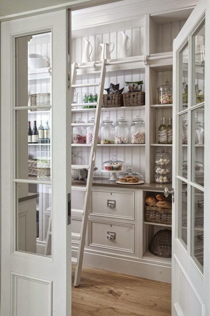 Walk-In Pantry With Vintage Door