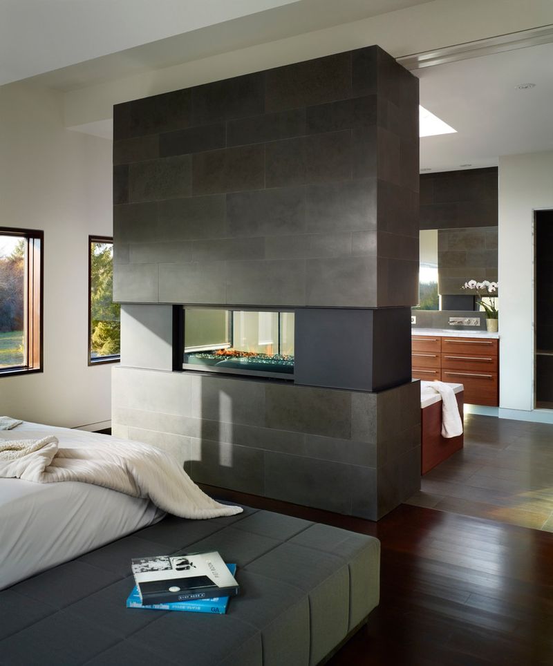 Two-Sided Glass Fireplace