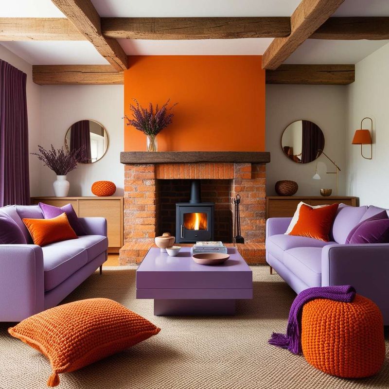 Lavender and Neon Orange