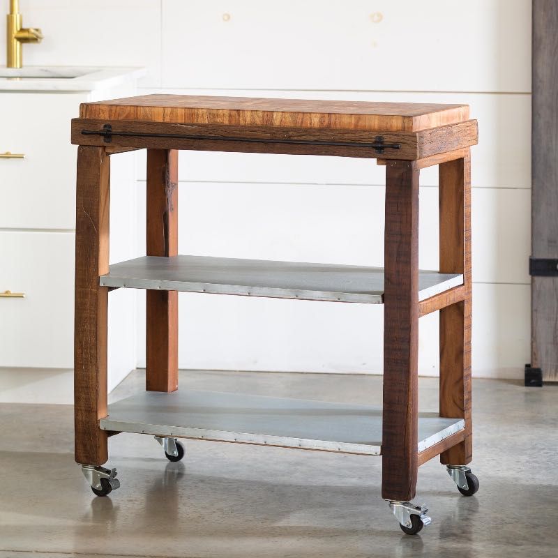 Butcher Block On Wheels
