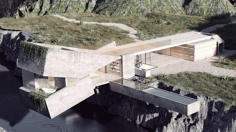 Cantilevered Cliff House