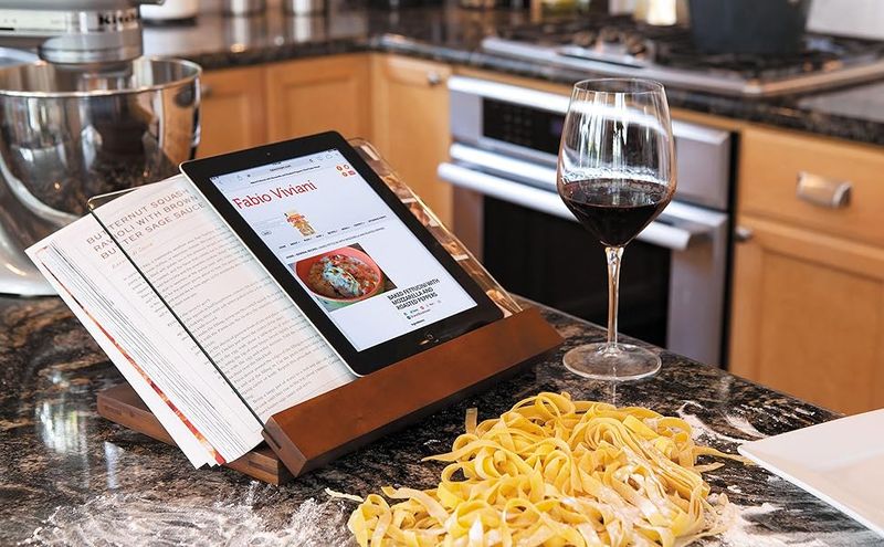Cookbook Display with Integrated Tablet Stand