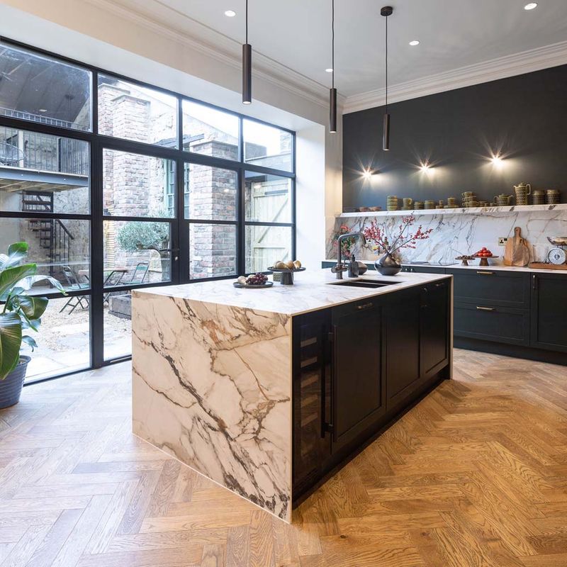 Waterfall Countertop Island