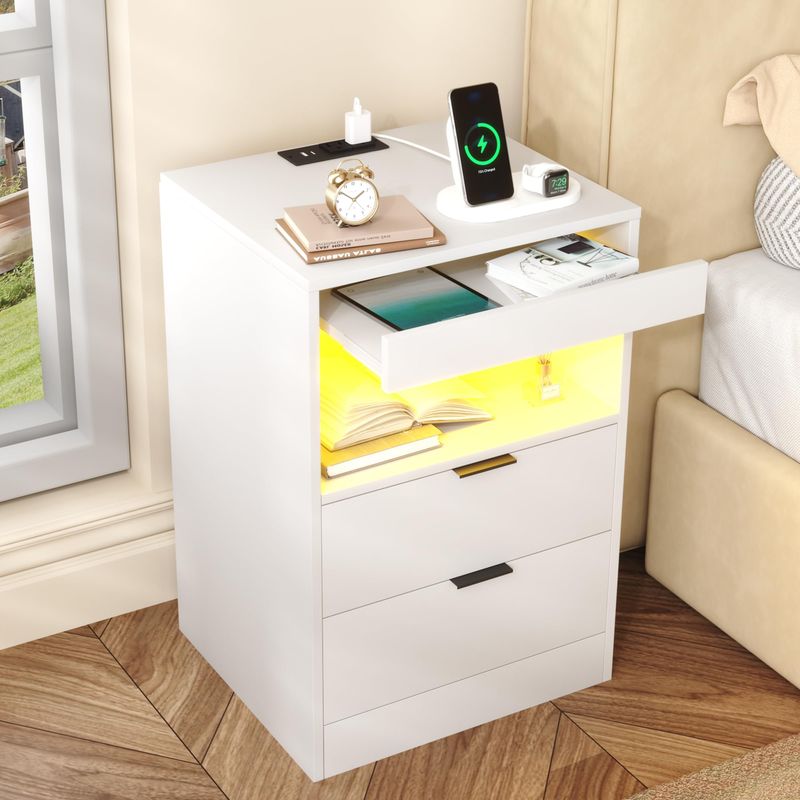 Smart Nightstand With Charging Station