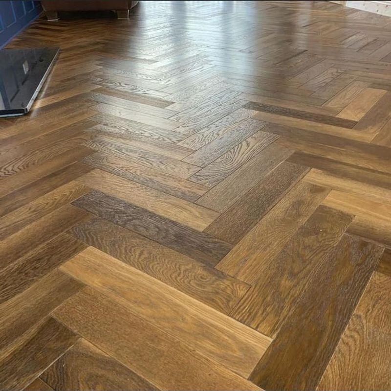 Honey-Toned Parquet Flooring