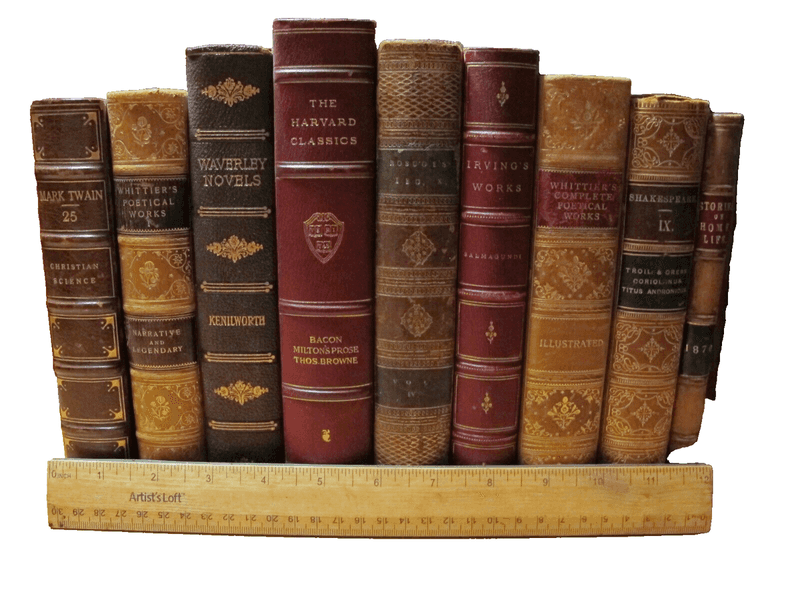 Worn Leather-Bound Books