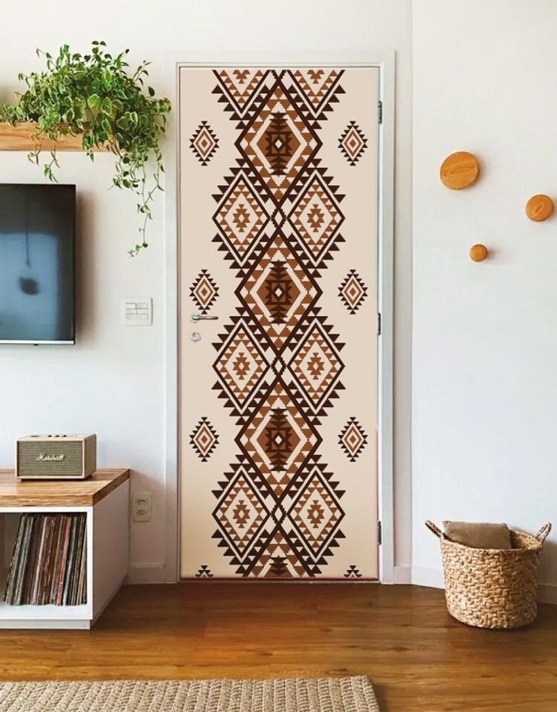 Transform Ugly Doors with Removable Wallpaper