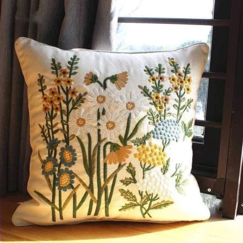 Embroidered Throw Pillows Showcase Handcrafted Charm