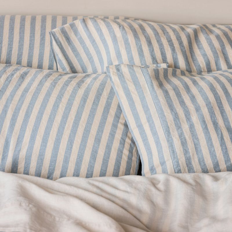 Blue Striped Throw Pillows