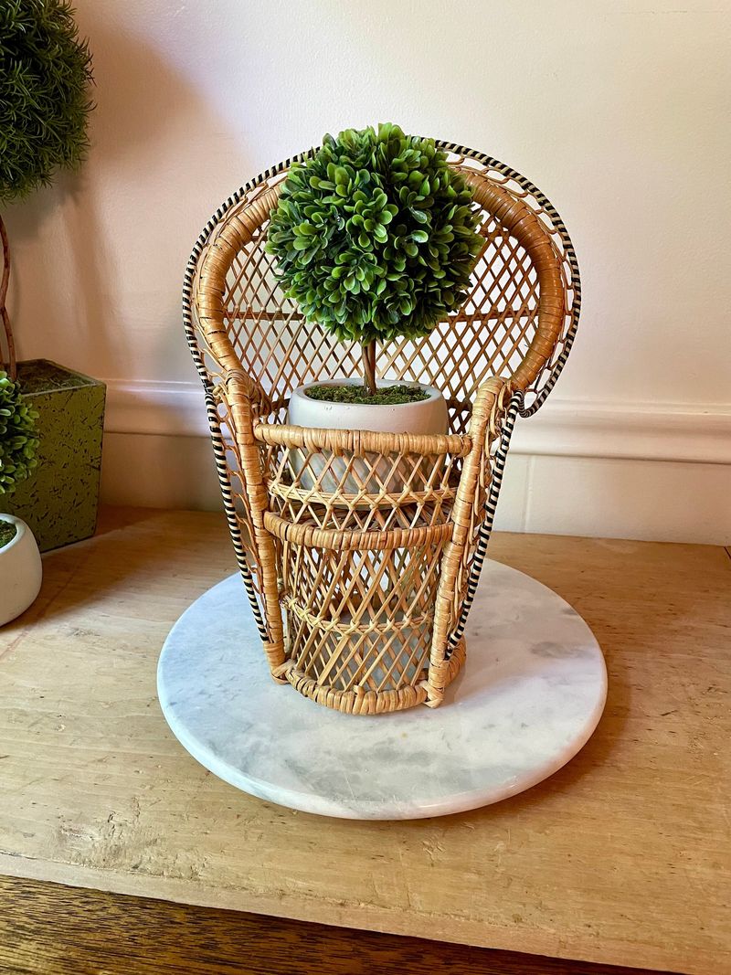Fake Plants in Wicker Baskets