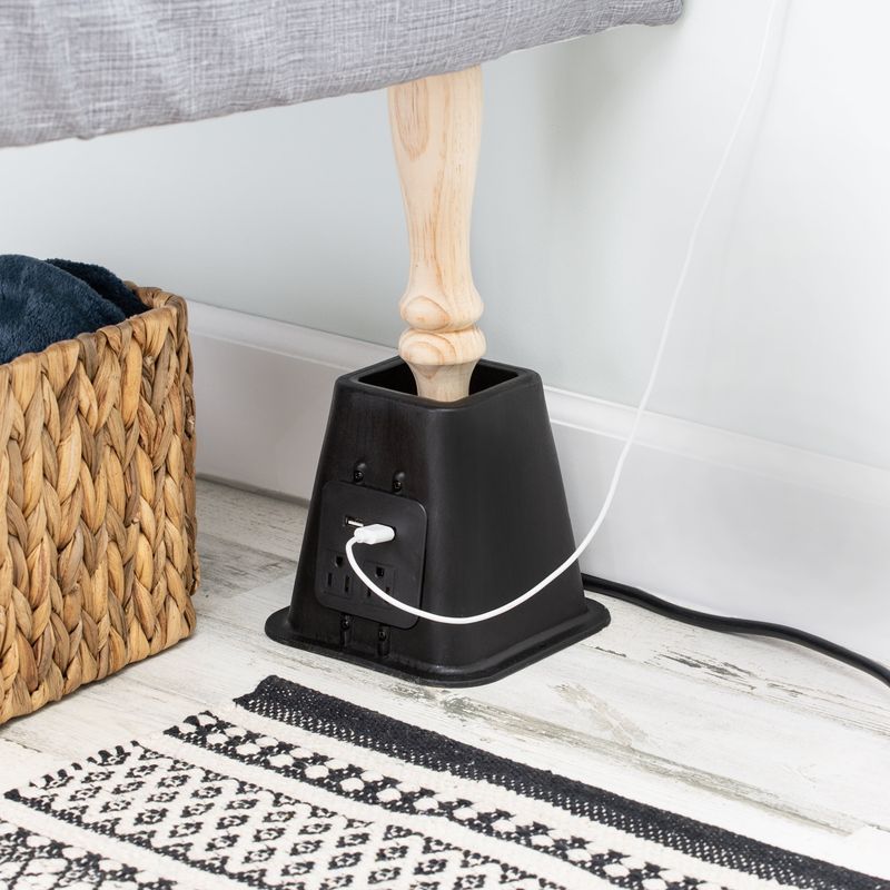 Bed Risers With USB Ports