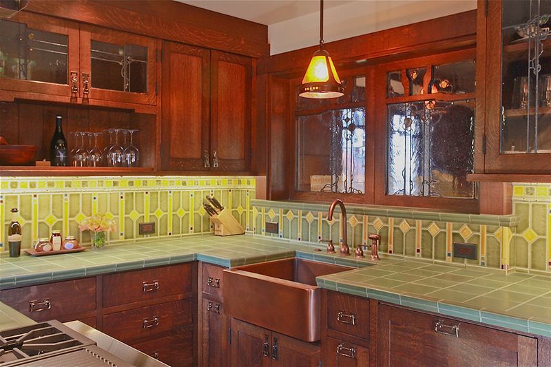 Tile Countertops with Grout Lines