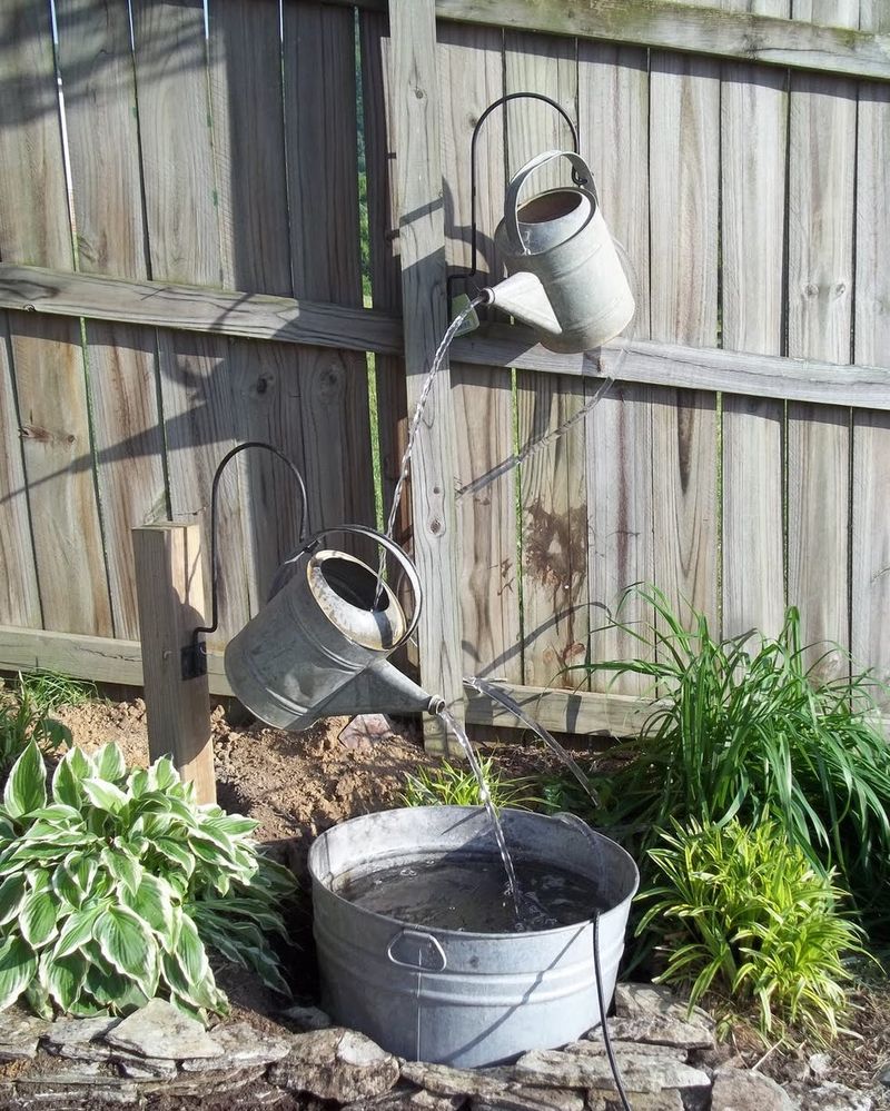 Mini Water Feature from Upcycled Items
