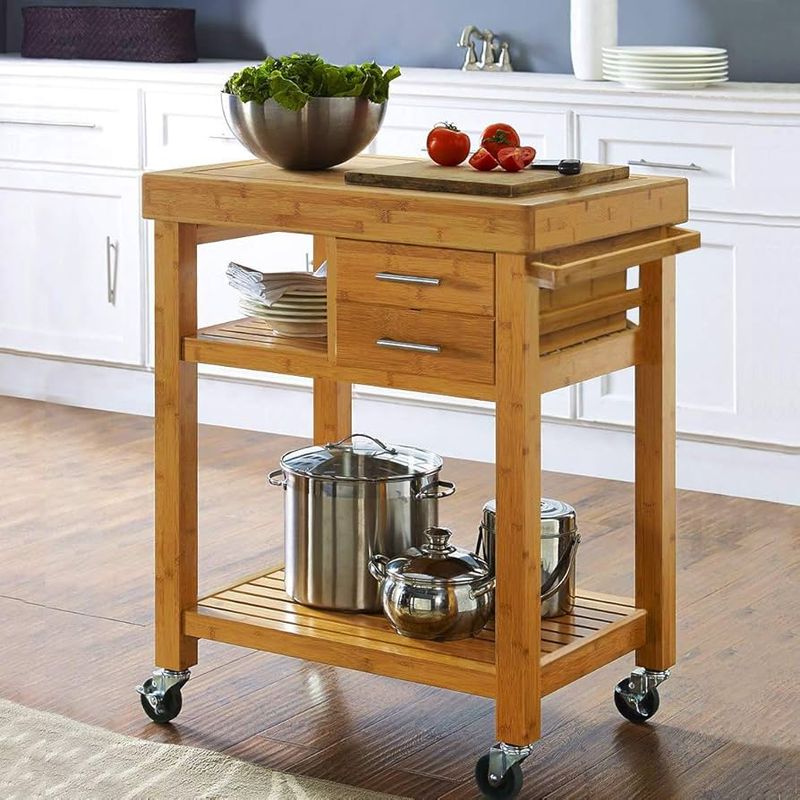 Butcher Block Kitchen Island on Wheels
