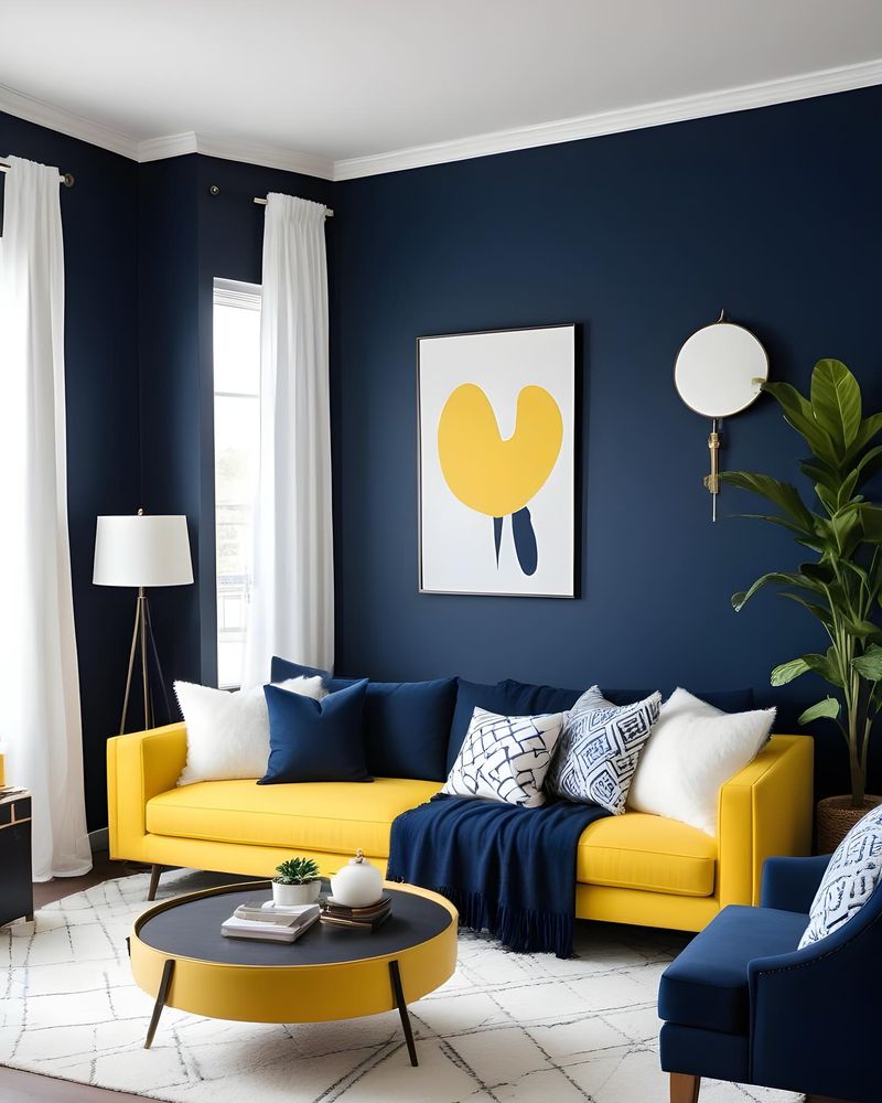 Mustard Yellow And Navy