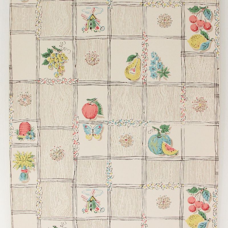 Wallpaper With Tiny Vegetables Pattern