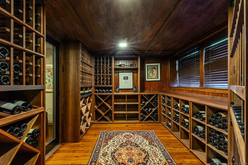 Wine Cave With Arched Brick Ceilings