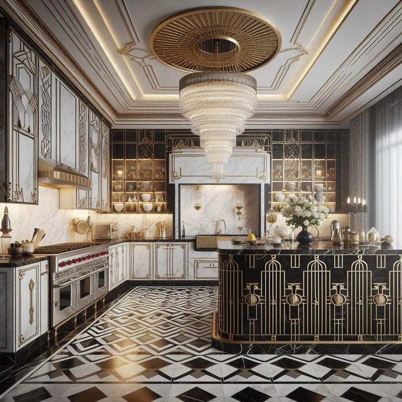 Art Deco Apartment + Glamorous Metallics