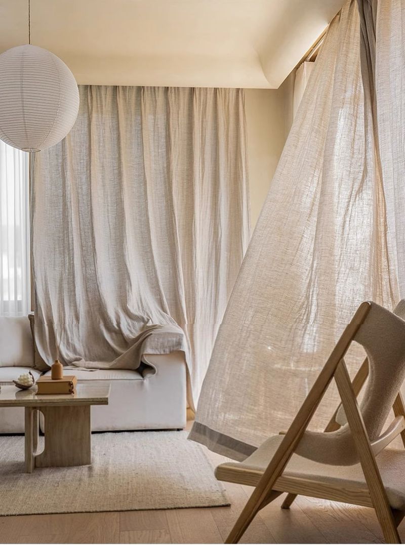 Heavy Linen Curtains That Dance With Seasons
