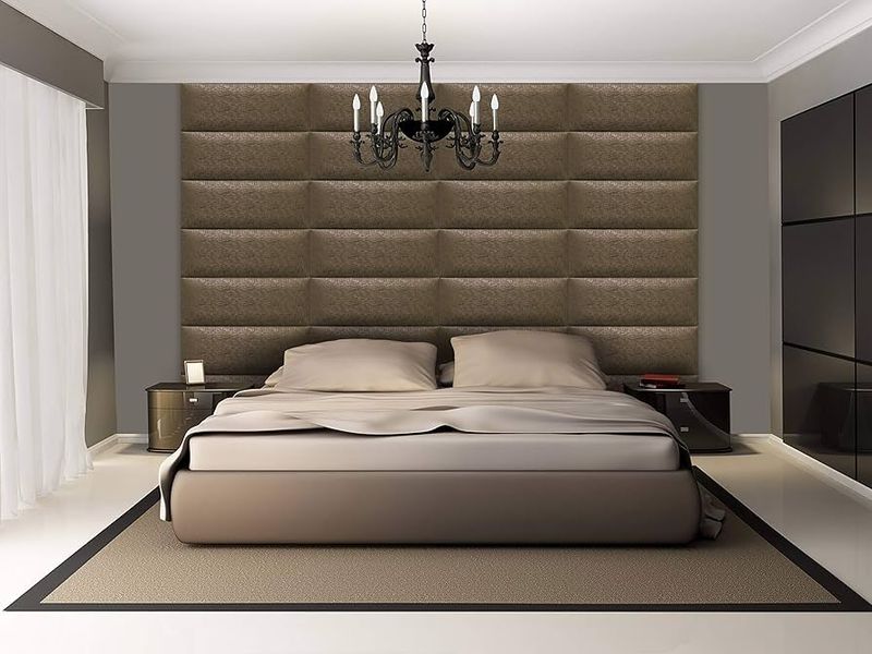 Leather and Bronze Headboard Wall