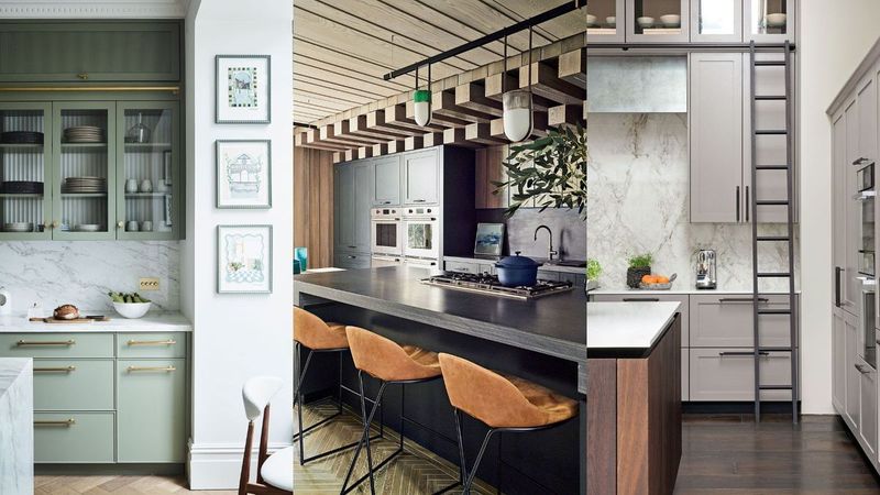 Choosing cabinets that require step ladders to reach top shelves