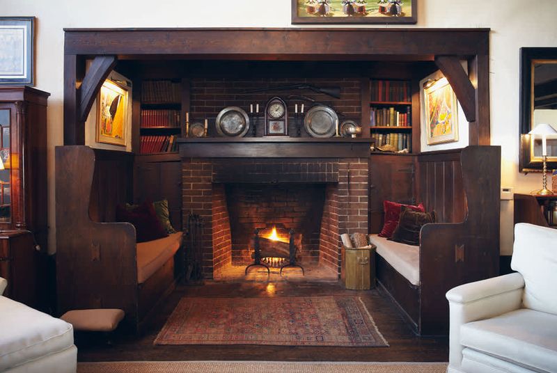 Fireplace with Built-In Seating