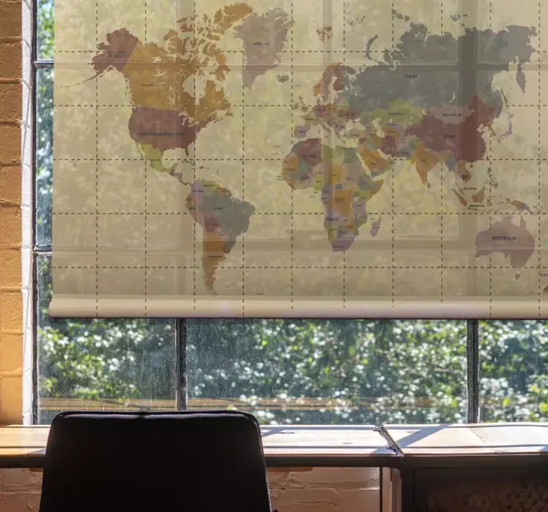 Vintage Map Roller Shades