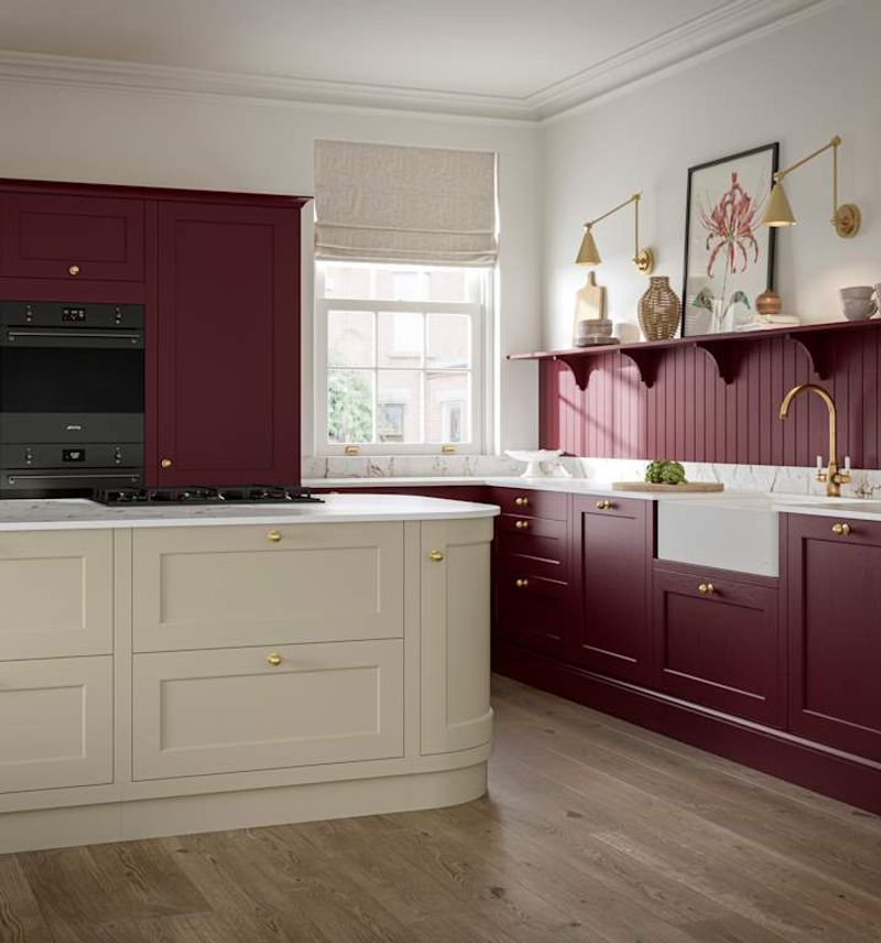 English Red Traditional Kitchen