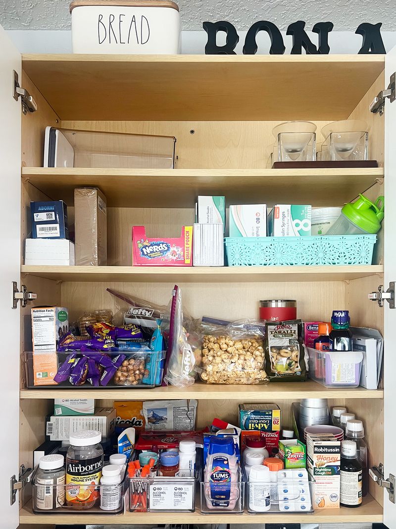 Hiding Clutter Behind Cabinet Doors