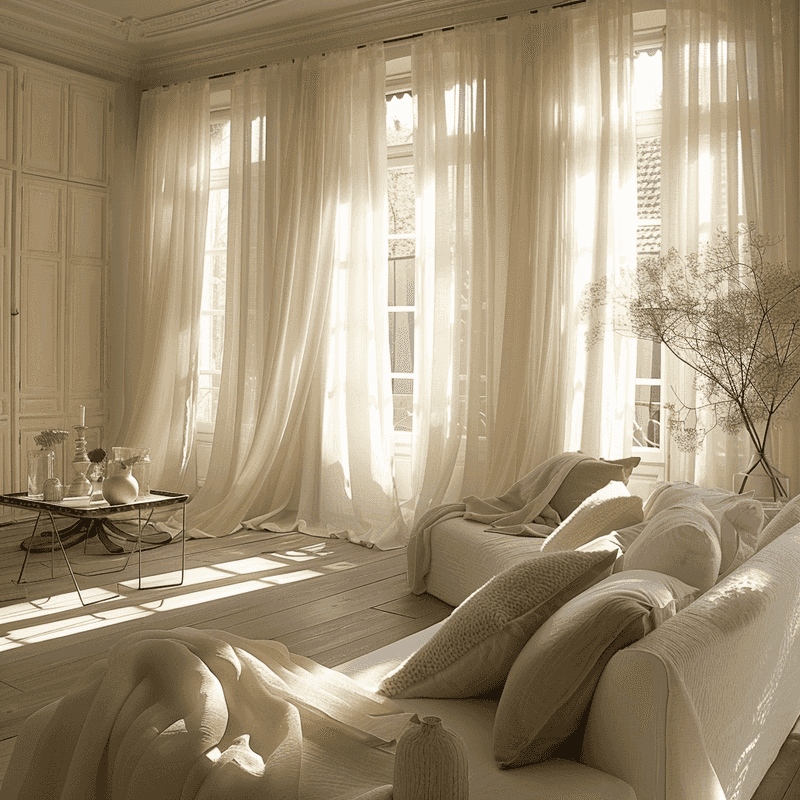 Install Billowing Sheer Drapery