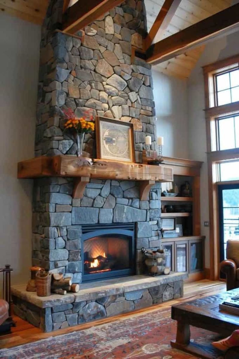 Stone Fireplace