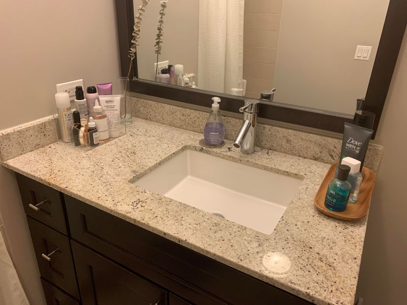Store Toiletries Directly On Bathroom Granite