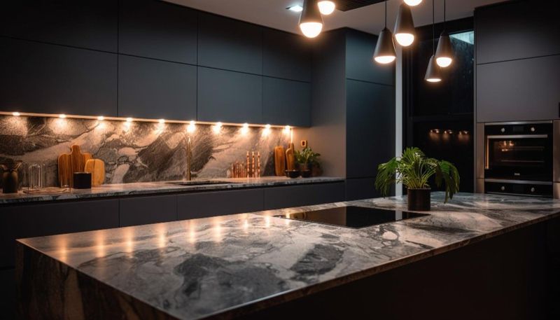 Dark Countertops Conceal Stains Masterfully