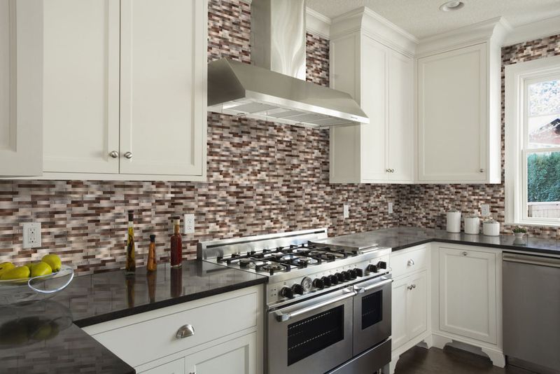 Muted Metallic Backsplash Tiles