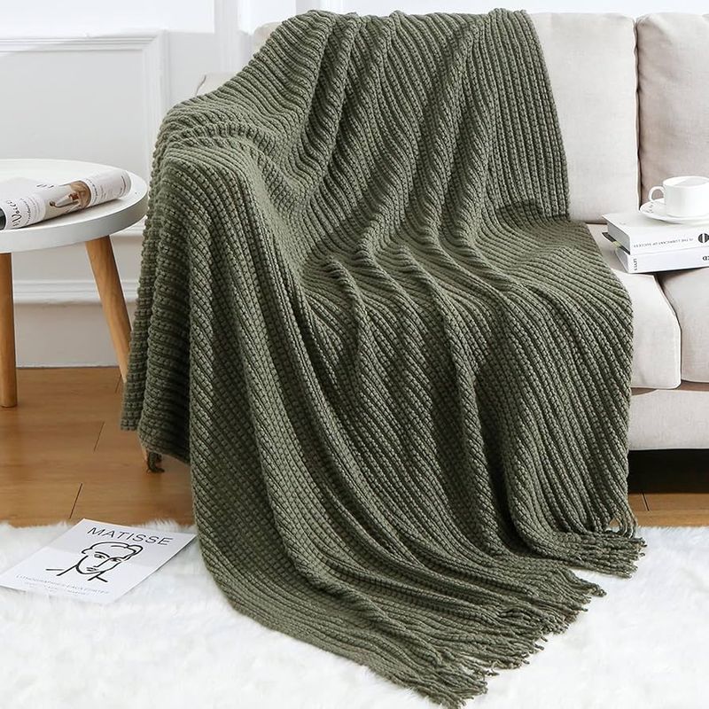 Cozy Olive Throw Blankets