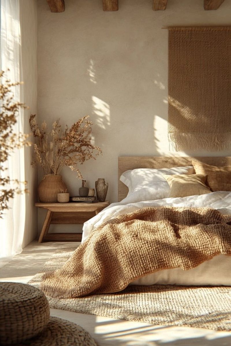 Low Wooden Platform Bed