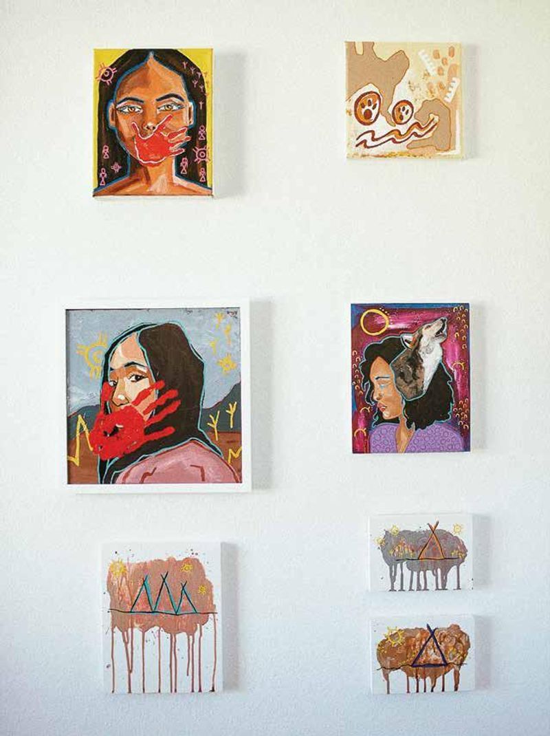 Children's Artwork in Plastic Sleeves